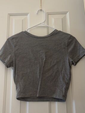 Grey Cropped Shirt